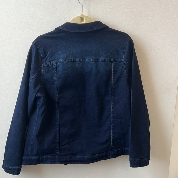 DG2 by Diane Gilman Classic Stretch Signature Denim Jacket Size Large - Picture 7 of 12